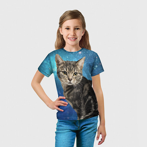 Детская футболка Кот Космос / 3D-принт – фото 5
