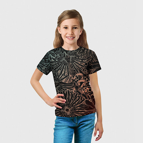 Детская футболка Неон в Цветок / 3D-принт – фото 5