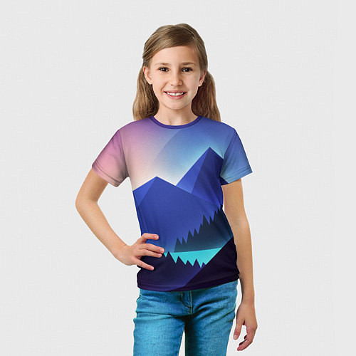 Детская футболка Неоновые горы / 3D-принт – фото 5