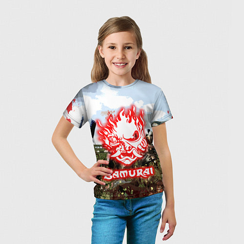 Детская футболка SAMURAI CYBERPUNK / 3D-принт – фото 5