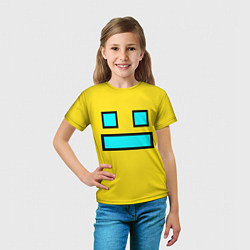 Футболка детская Geometry Dash Smile, цвет: 3D-принт — фото 2