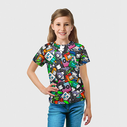Детская футболка Geometry Dash Pattern Z / 3D-принт – фото 5
