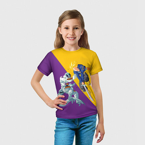Детская футболка Yellow vs purple / 3D-принт – фото 5
