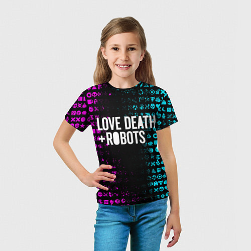 Детская футболка ЛЮБОВЬ СМЕРТЬ И РОБОТЫ / 3D-принт – фото 5