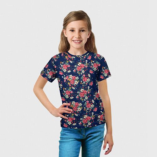 Детская футболка Розы и Ромашки / 3D-принт – фото 5