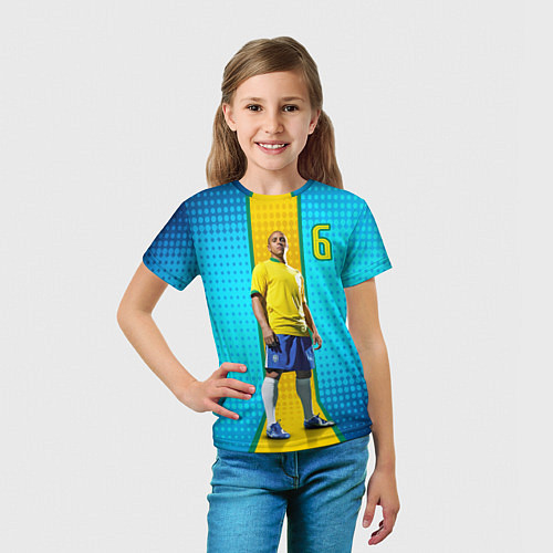 Детская футболка Р Карлос Бразилия / 3D-принт – фото 5