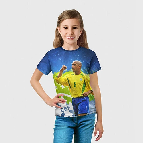 Детская футболка Роберто Карлос Бразилия / 3D-принт – фото 5