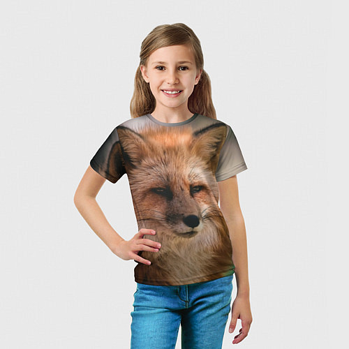 Детская футболка Строгая лисица / 3D-принт – фото 5