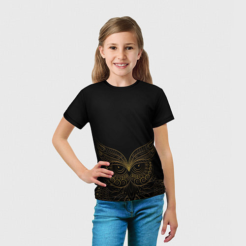Детская футболка Золотая сова / 3D-принт – фото 5