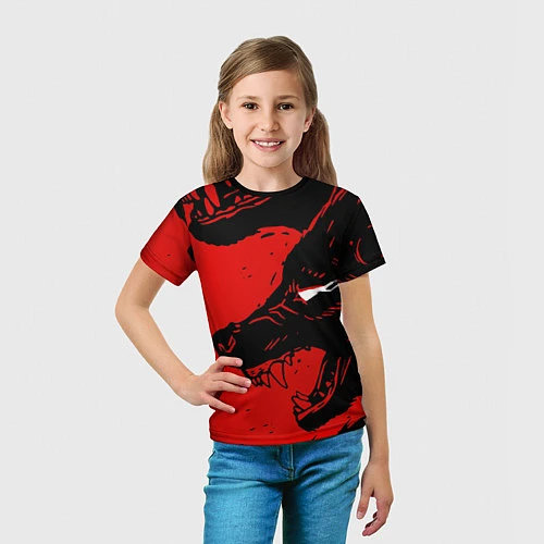 Детская футболка Красный волк 3D / 3D-принт – фото 5
