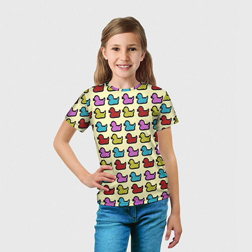 Детская футболка Утиный фон Утки Ducks / 3D-принт – фото 5