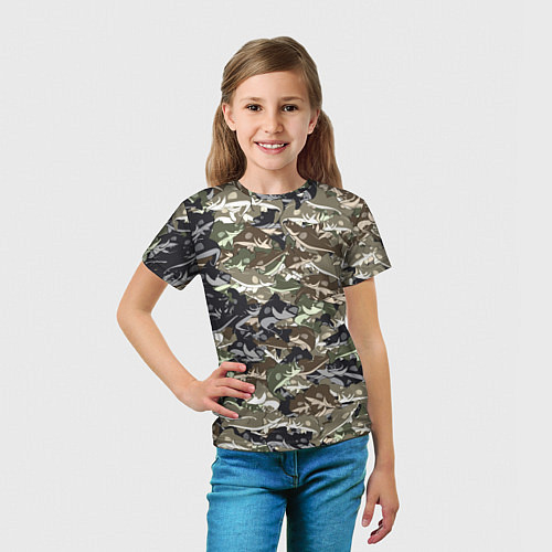 Детская футболка Камуфляж для рыбака / 3D-принт – фото 5
