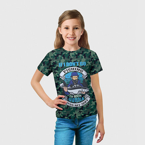 Детская футболка Рыбак хипстер / 3D-принт – фото 5