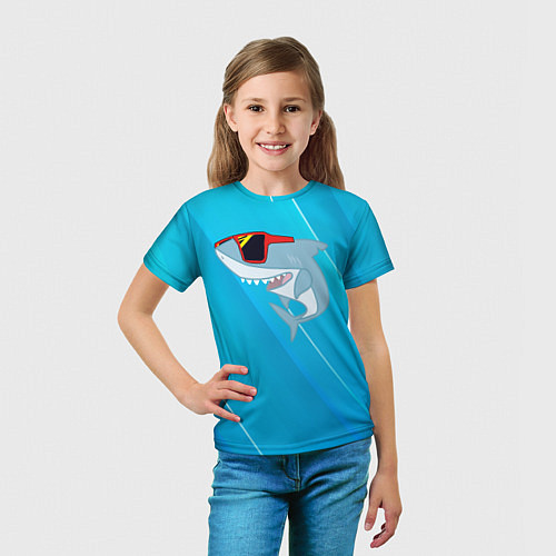 Детская футболка Акула в очках / 3D-принт – фото 5