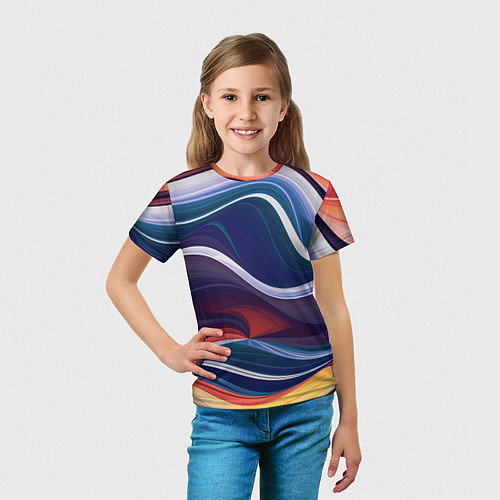Детская футболка Colored lines / 3D-принт – фото 5