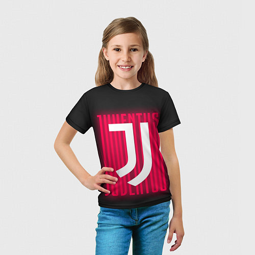 Детская футболка JUVENTUS ЮВЕНТУС НЕОН / 3D-принт – фото 5