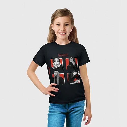 Детская футболка BLACKPINK Red and black / 3D-принт – фото 5