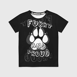 Футболка детская Furry proud, цвет: 3D-принт