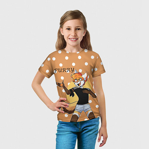 Детская футболка Furry fox guy / 3D-принт – фото 5