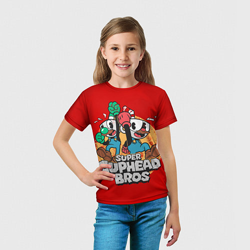 Детская футболка Super Cuphead Bros / 3D-принт – фото 5