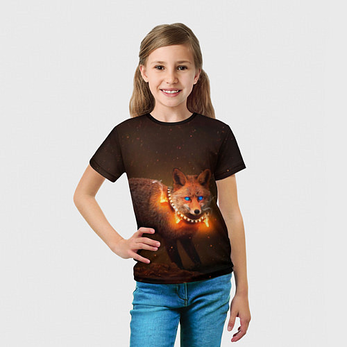 Детская футболка Лисица с гирляндой / 3D-принт – фото 5