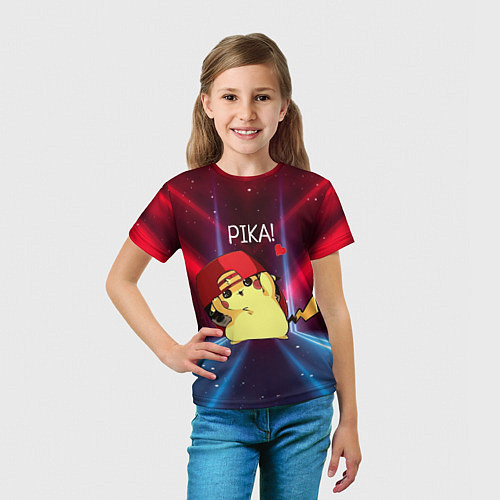 Детская футболка Пикачу в бейсболке / 3D-принт – фото 5
