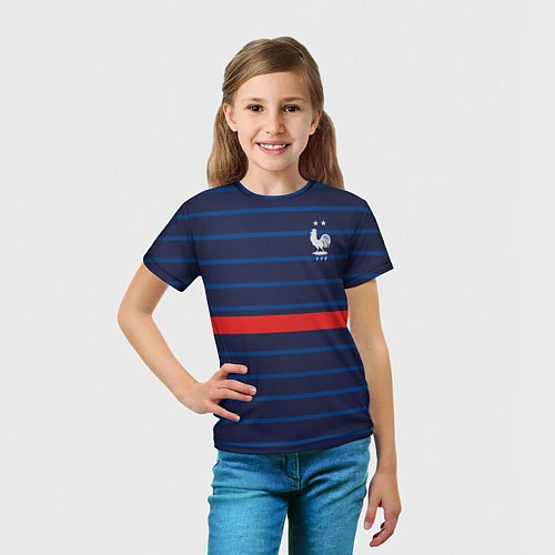 Детская футболка Форма сборной Франции домашняя / 3D-принт – фото 5