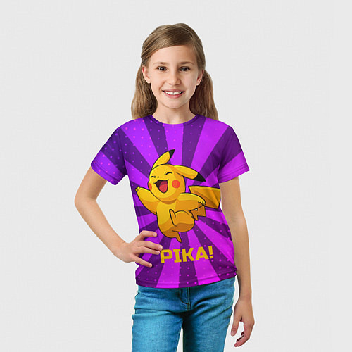 Детская футболка Радостный Пикачу / 3D-принт – фото 5