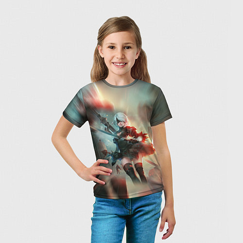 Детская футболка 2B Nier Automata Z / 3D-принт – фото 5
