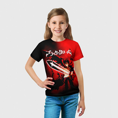 Детская футболка Чёрный Аста красный туман / 3D-принт – фото 5