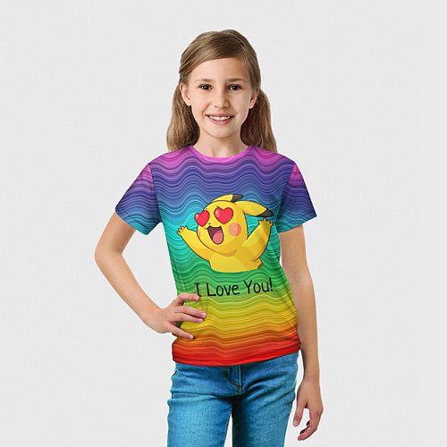 Детская футболка Влюбленный пикачу / 3D-принт – фото 5