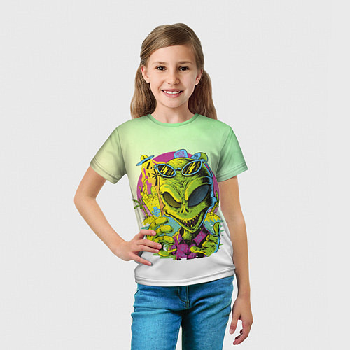 Детская футболка Пришелец на пляже / 3D-принт – фото 5