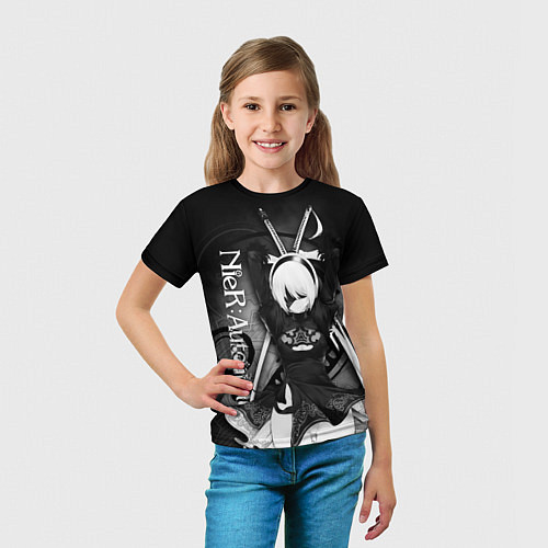 Детская футболка Nier: Automata, 2B / 3D-принт – фото 5