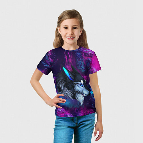 Детская футболка Синий волк / 3D-принт – фото 5