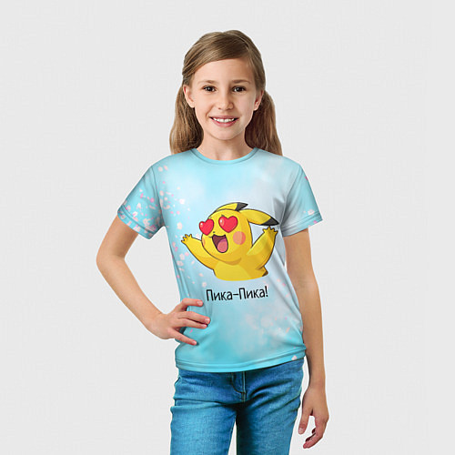 Детская футболка Влюбленный Пикачу / 3D-принт – фото 5