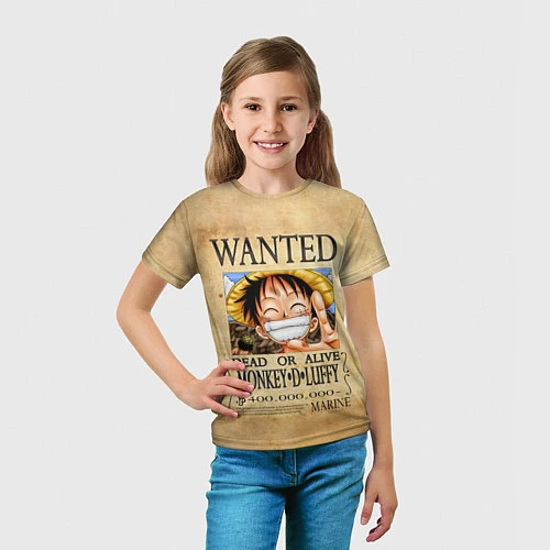 Детская футболка Манки Д Луффи в розыске One Piece / 3D-принт – фото 5