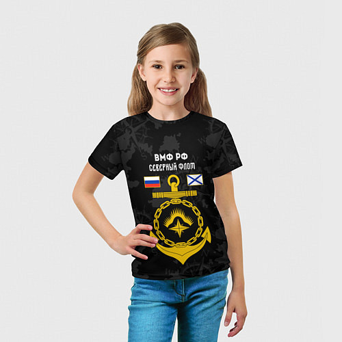 Детская футболка Северный флот ВМФ России / 3D-принт – фото 5