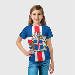 Футболка детская Флаг и Герб Исландии, цвет: 3D-принт — фото 2
