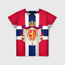 Футболка детская Норвегия Флаг и герб Норвегии, цвет: 3D-принт