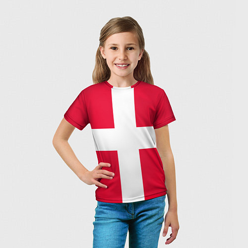 Детская футболка Дания Флаг Дании / 3D-принт – фото 5
