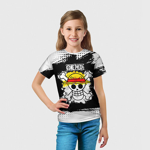 Детская футболка Весёлый Роджер пиратов Соломенной Шляпы / 3D-принт – фото 5