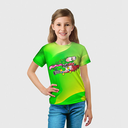 Детская футболка Лизун на скейте / 3D-принт – фото 5
