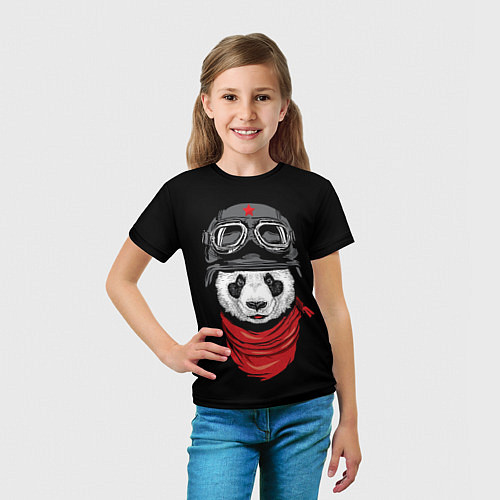 Детская футболка Панда Танкист / 3D-принт – фото 5