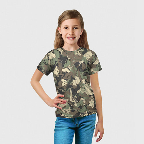 Детская футболка Камуфляж с костями / 3D-принт – фото 5