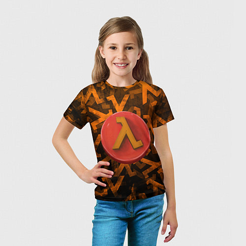 Детская футболка ЛОГО КНОПКА HALF-LIFE Z / 3D-принт – фото 5