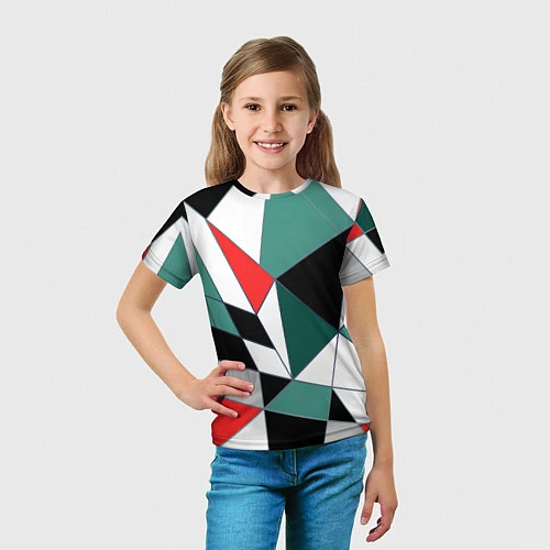 Детская футболка Абстрактный геометрический / 3D-принт – фото 5