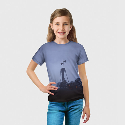 Детская футболка СИРЕНОГОЛОВЫЙ У ДОМА / 3D-принт – фото 5