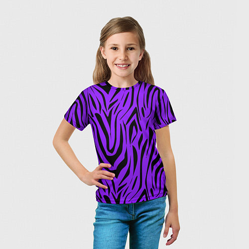 Детская футболка Абстрактный узор зебра / 3D-принт – фото 5