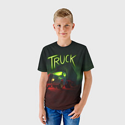 Футболка детская Truck neon, цвет: 3D-принт — фото 2