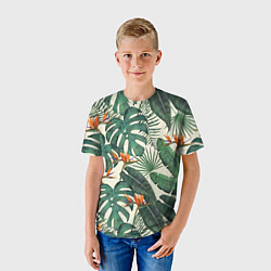 Футболка детская Тропический паттерн, цвет: 3D-принт — фото 2